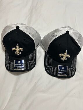 Fanatics Black and White Mesh Trucker Hat with Fleur-de-lis